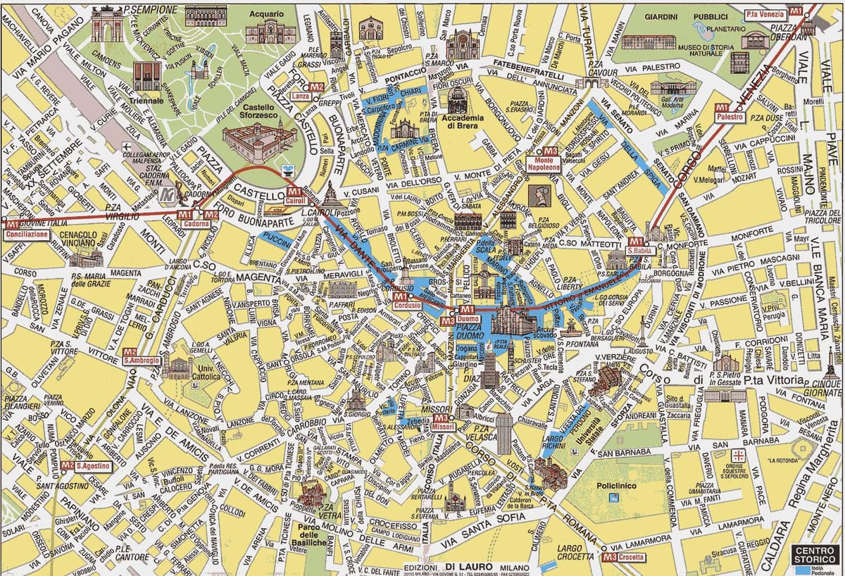 მილანში centrale რუკა