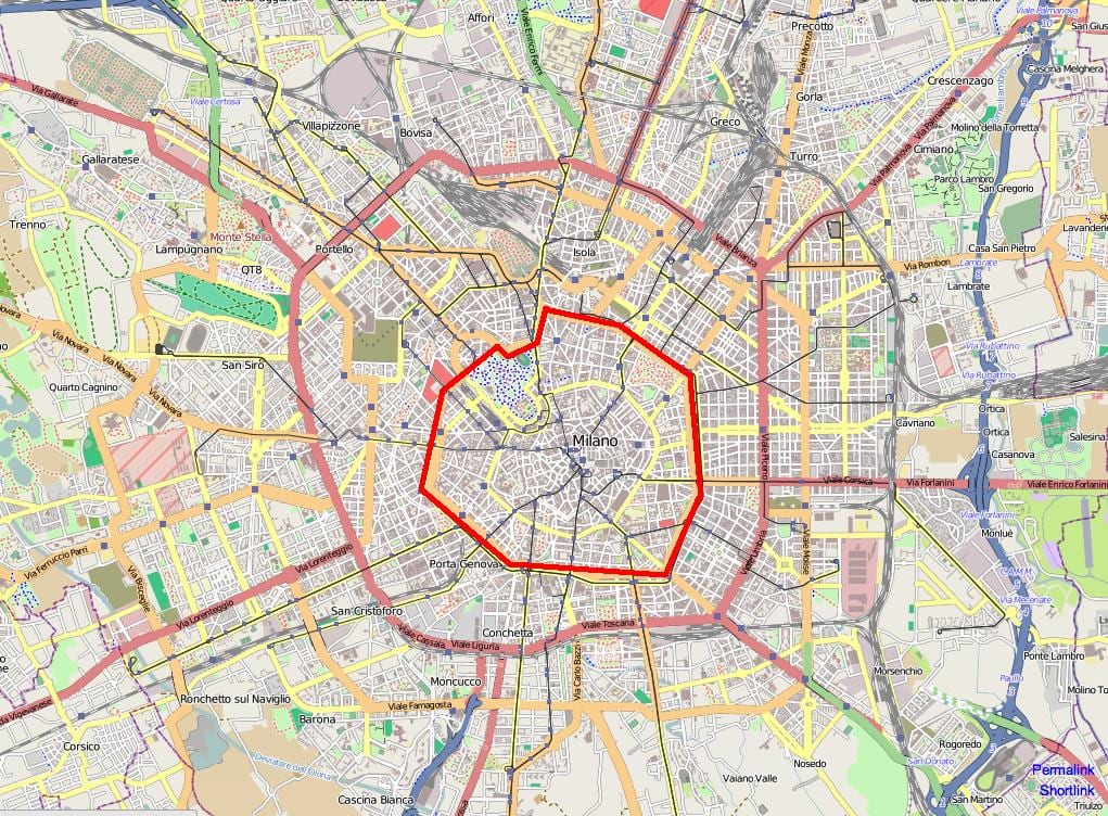 მილანში ფართი c რუკა