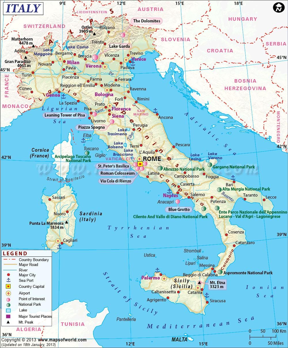 რუკა მილანში და მიმდებარე ტერიტორია