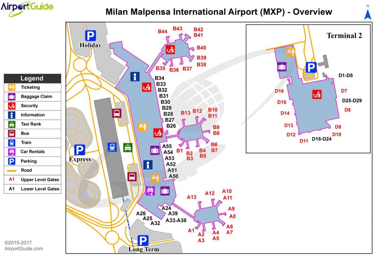 მილანი malpensa აეროპორტის რუკა