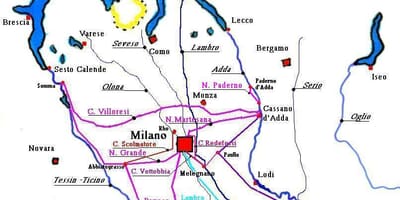 რუკა მილანში navigli უბანი