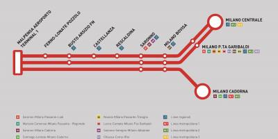 Malpensa express train რუკა