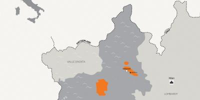 რუკა მილანში და მის მიმდებარე ქალაქებში